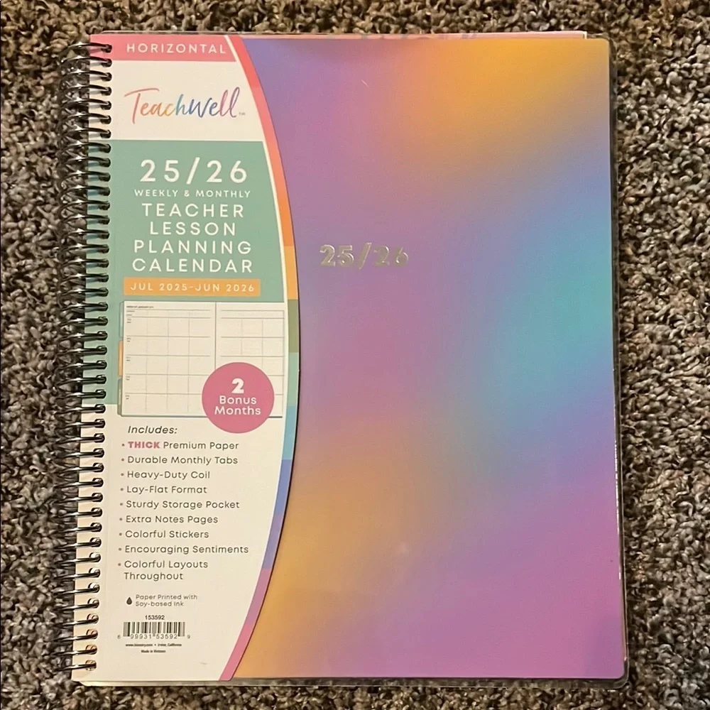 Rainbow Teacher Lesson Planning Calendar